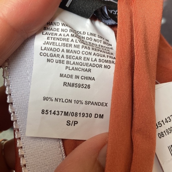 BECCA deep V cut out one piece swimsuit in rust - Picture 6 of 7